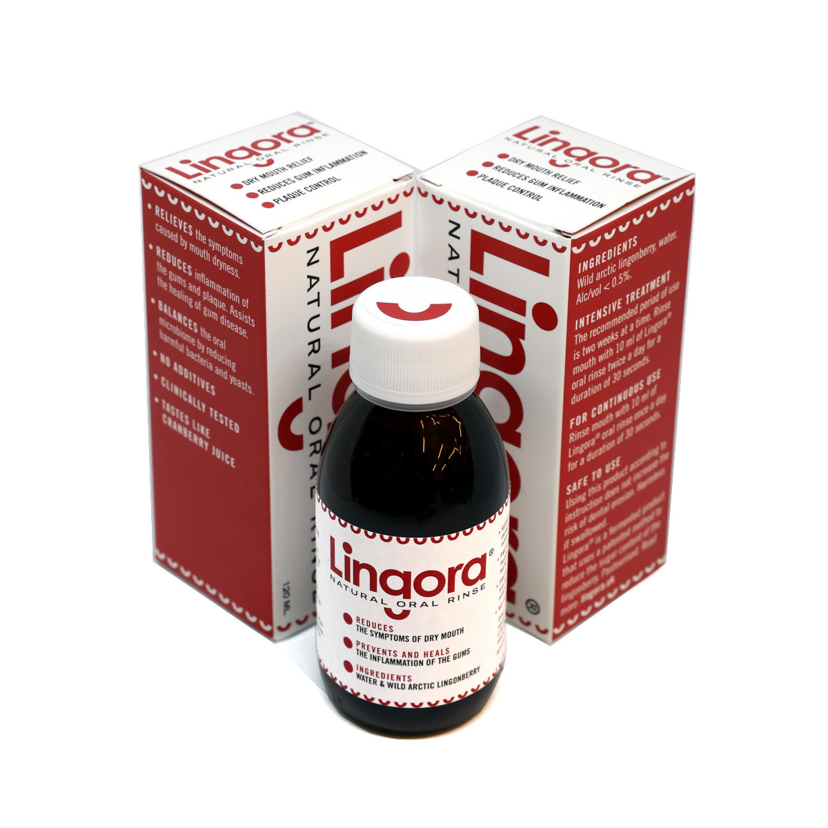 Lingora® Natural Oral Rinse - Twin pack, 2 x 120 ml, for acute oral health issues